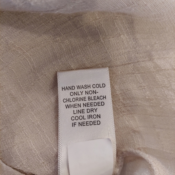 JohnPaulRichard Top Blouse Peasant Boho Penny Lane Tunic Lace Beige Tan Small - Picture 12 of 13